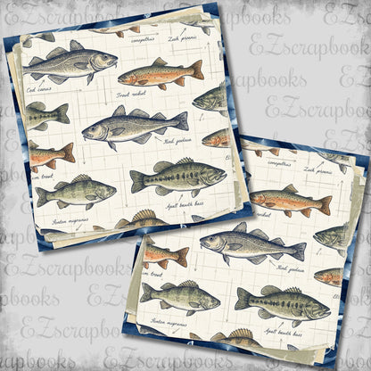 Fish Names Stacked NPM Scrapbook Layout - 26-074