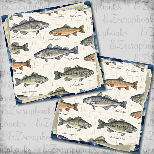 Fish Names Stacked NPM Scrapbook Layout - 26-074