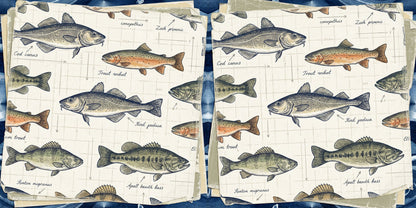 Let's Go Fishing NPM - Set of 5 Double Page Scrapbook Layouts - 26-1033