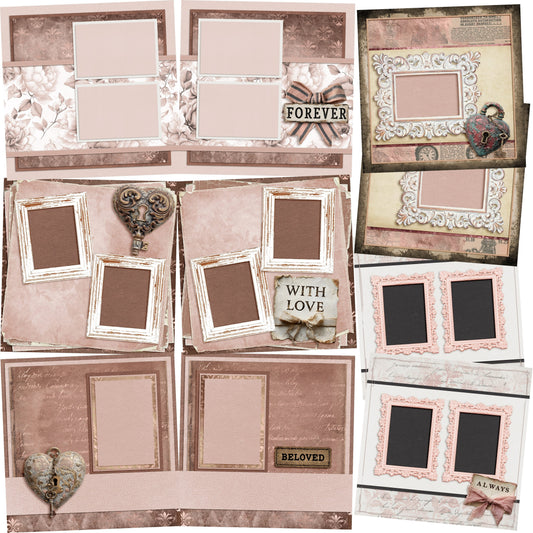 Always & Forever - Set of 5 Double Page Scrapbook Layouts - 26-1004