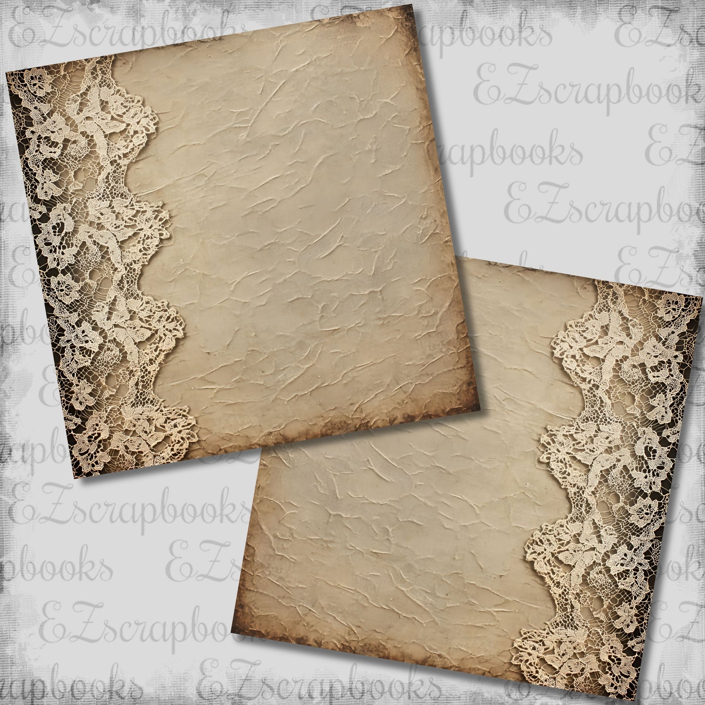 Vintage Lace Beige NPM Scrapbook Layout - 26-078