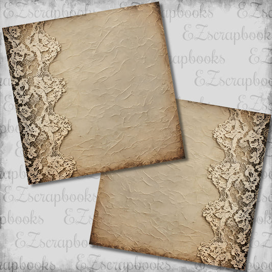 Vintage Lace Beige NPM Scrapbook Layout - 26-078