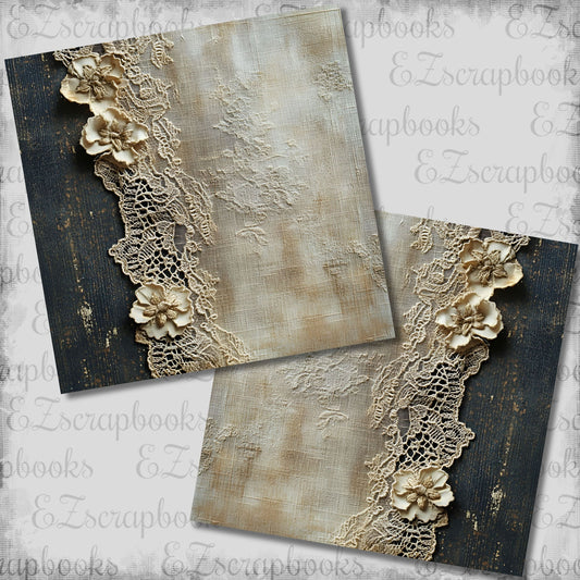 Vintage Lace Light NPM Scrapbook Layout - 26-077