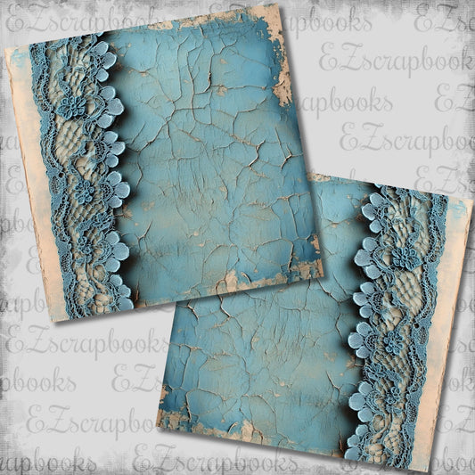 Antique Lace Blue NPM - Scrapbook Layout - 26-153