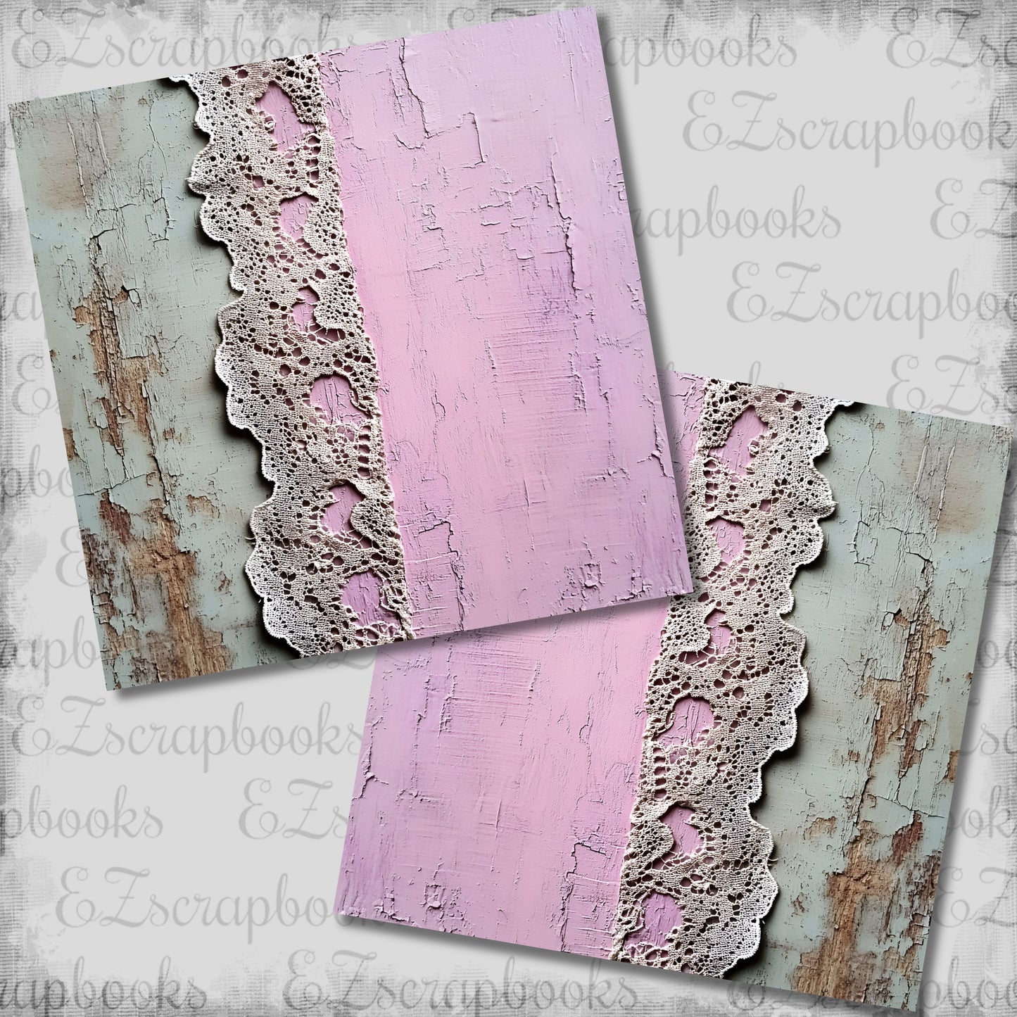 Antique Lace Pink NPM - Scrapbook Layout - 26-152