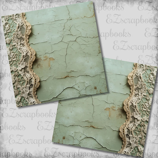 Antique Lace Green NPM - Scrapbook Layout - 26-154