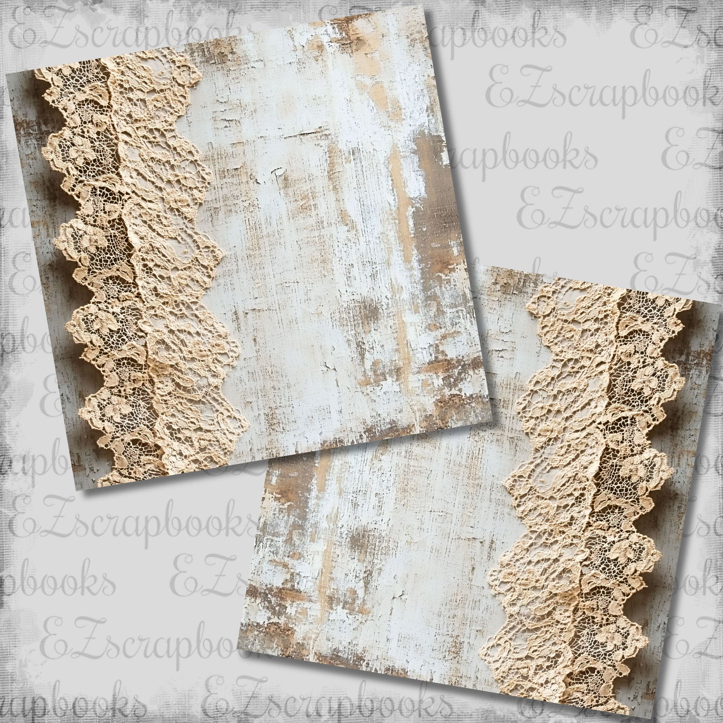 Antique Lace White NPM - Scrapbook Layout - 26-155