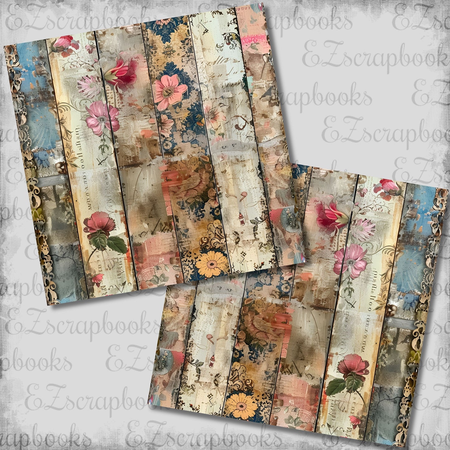 Vintage Spring Strips NPM - Scrapbook Layout - 26-084