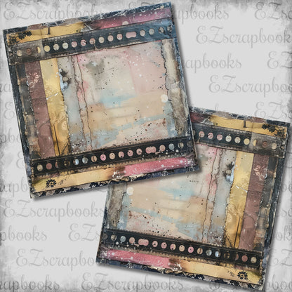 Vintage Grunge Beige NPM - Scrapbook Layout - 26-087