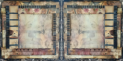 Vintage Grunge Plum NPM - Scrapbook Layout - 26-086