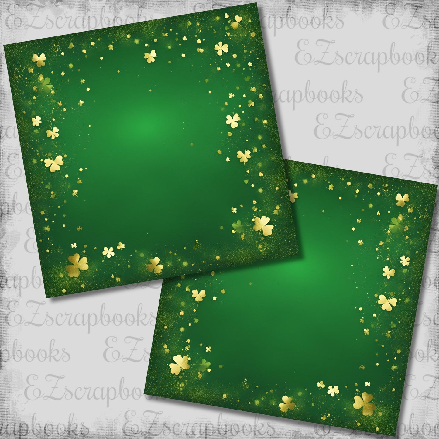 Floating Clovers NPM - St Patrick's Scrapbook Layout - 26-093