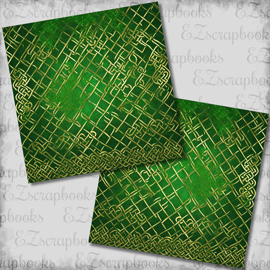 Celtic Gold Grid NPM - St Patrick's Scrapbook Layout - 26-092