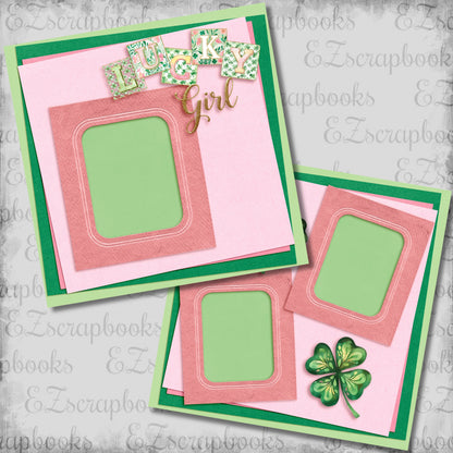 Lucky Girl - St Patrick's Scrapbook Layout - 26-114