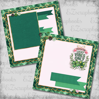 Lucky Vibes Only NPM - St Patrick's Scrapbook Layout - 26-119