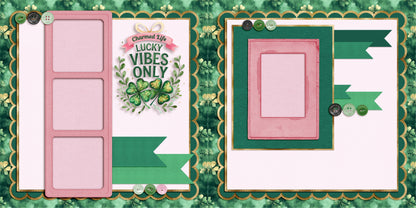 Lucky Vibes Only - St Patrick's Scrapbook Layout - 26-118