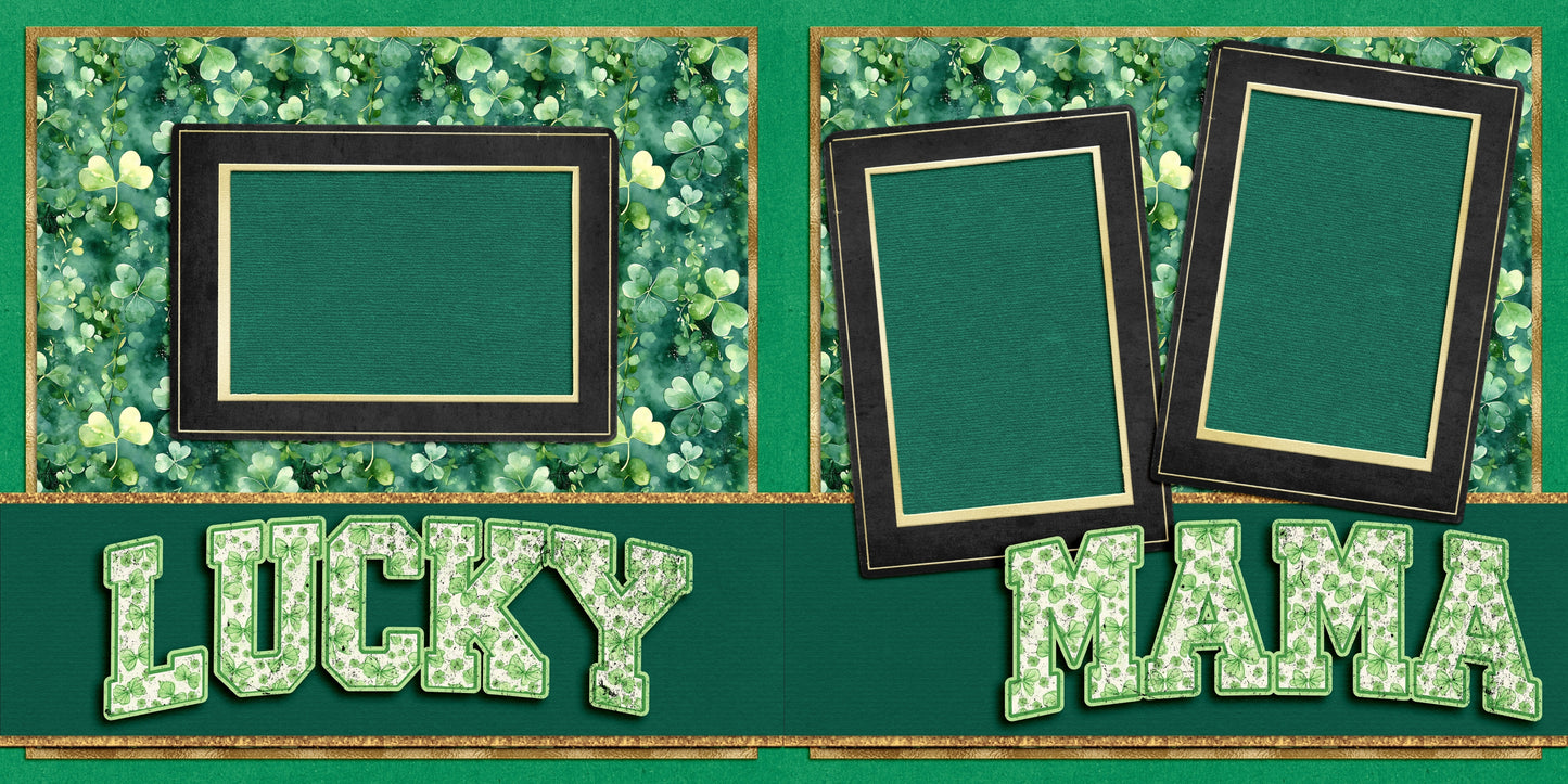 Lucky Vibes - Set of 5 Double Page Scrapbook Layouts - 26-1010