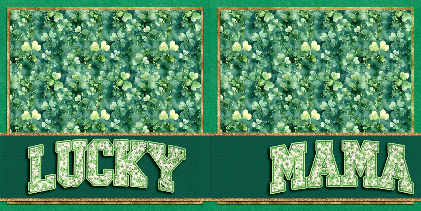 Lucky Vibes NPM - Set of 5 Double Page Scrapbook Layouts - 26-1011
