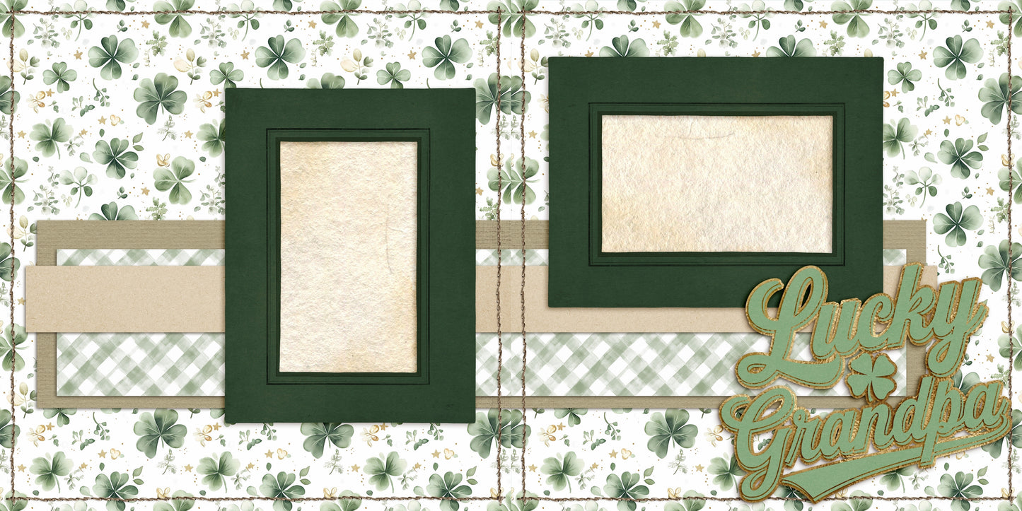 Lucky Grandpa - St Patrick's Scrapbook Layout - 26-112