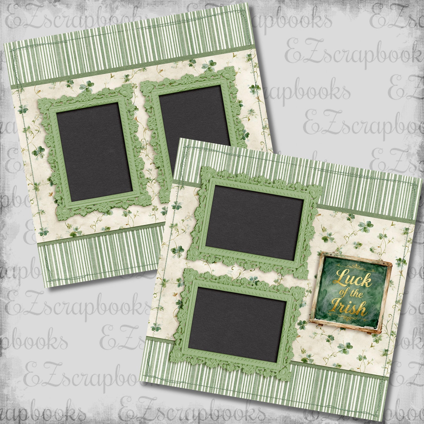 Luck of the Irish - St Patrick's Scrapbook Layout - 26-100