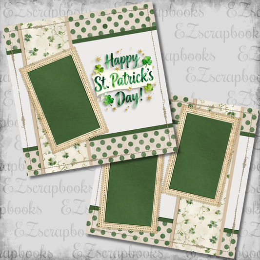 Happy St Patrick's Polka Dots - St Patrick's Scrapbook Layout - 26-104