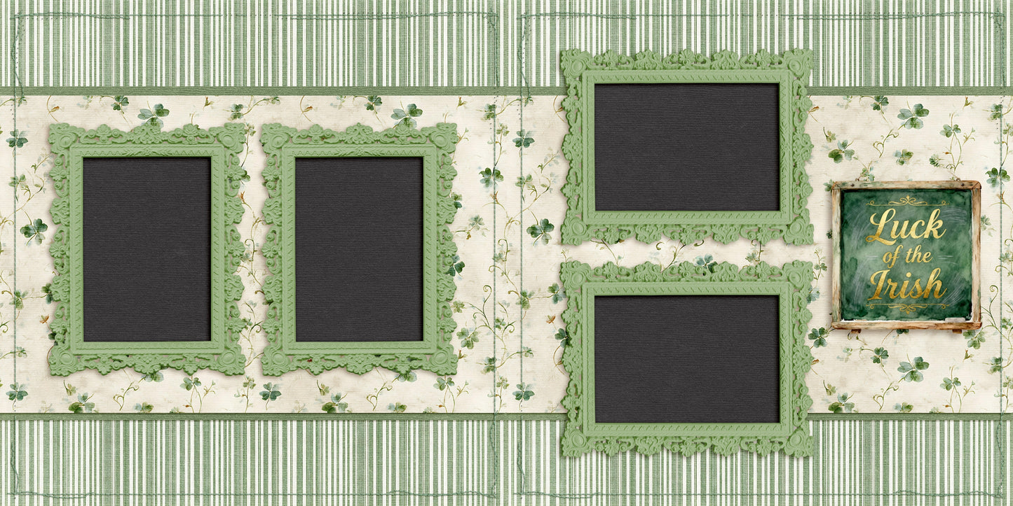 Cheers to Luck - Set of 5 Double Page Scrapbook Layouts - 26-1008