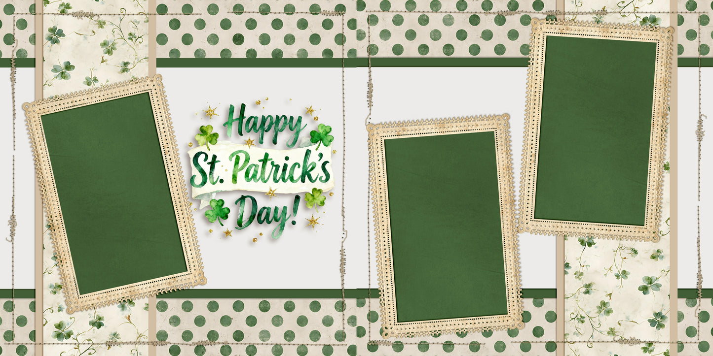 Happy St Patrick's Polka Dots - St Patrick's Scrapbook Layout - 26-104