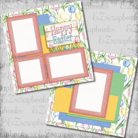 Pastel Happy Easter - Scrapbook Layout - 26-134