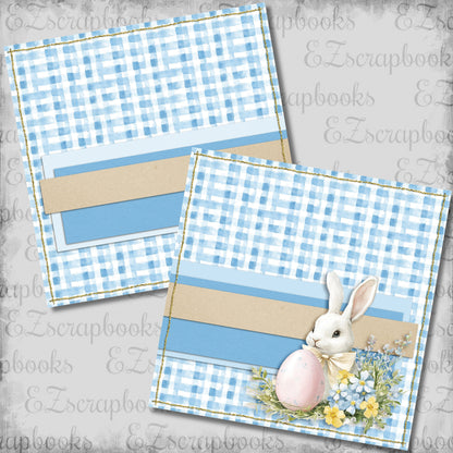 Pastel Easter Bunny Blue NPM - Scrapbook Layout - 26-141