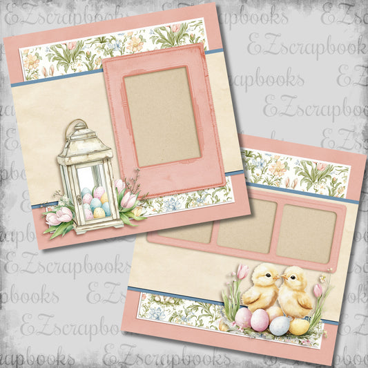 Pastel Easter Chicks - Scrapbook Layout - 26-142