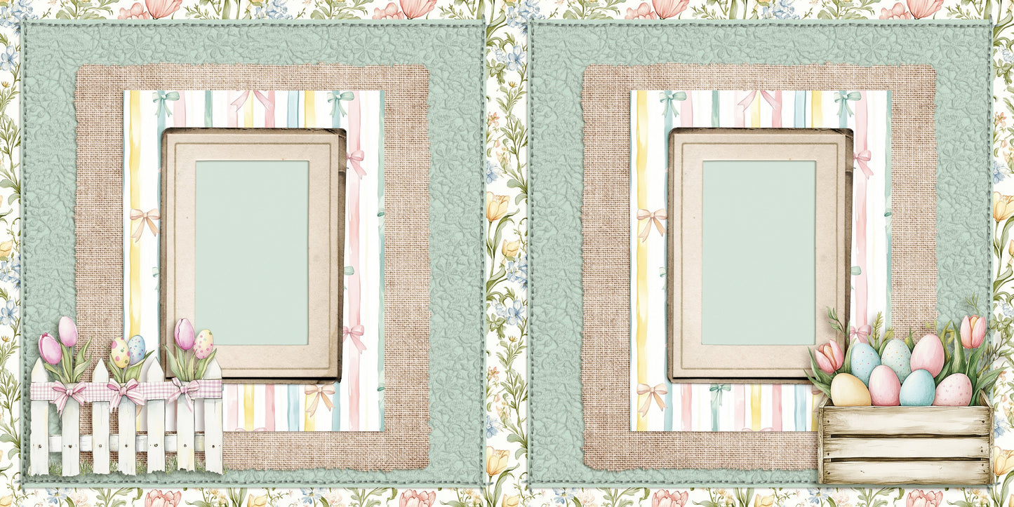 Pastel Easter Garden - Scrapbook Layout - 26-138