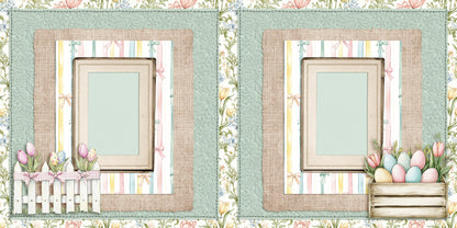 Pastel Easter Garden - Scrapbook Layout - 26-138