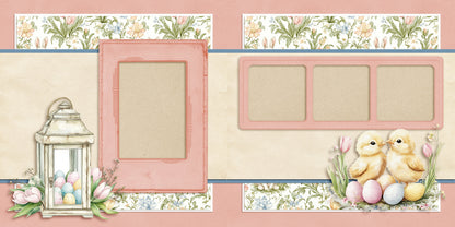 Pastel Easter Chicks - Scrapbook Layout - 26-142