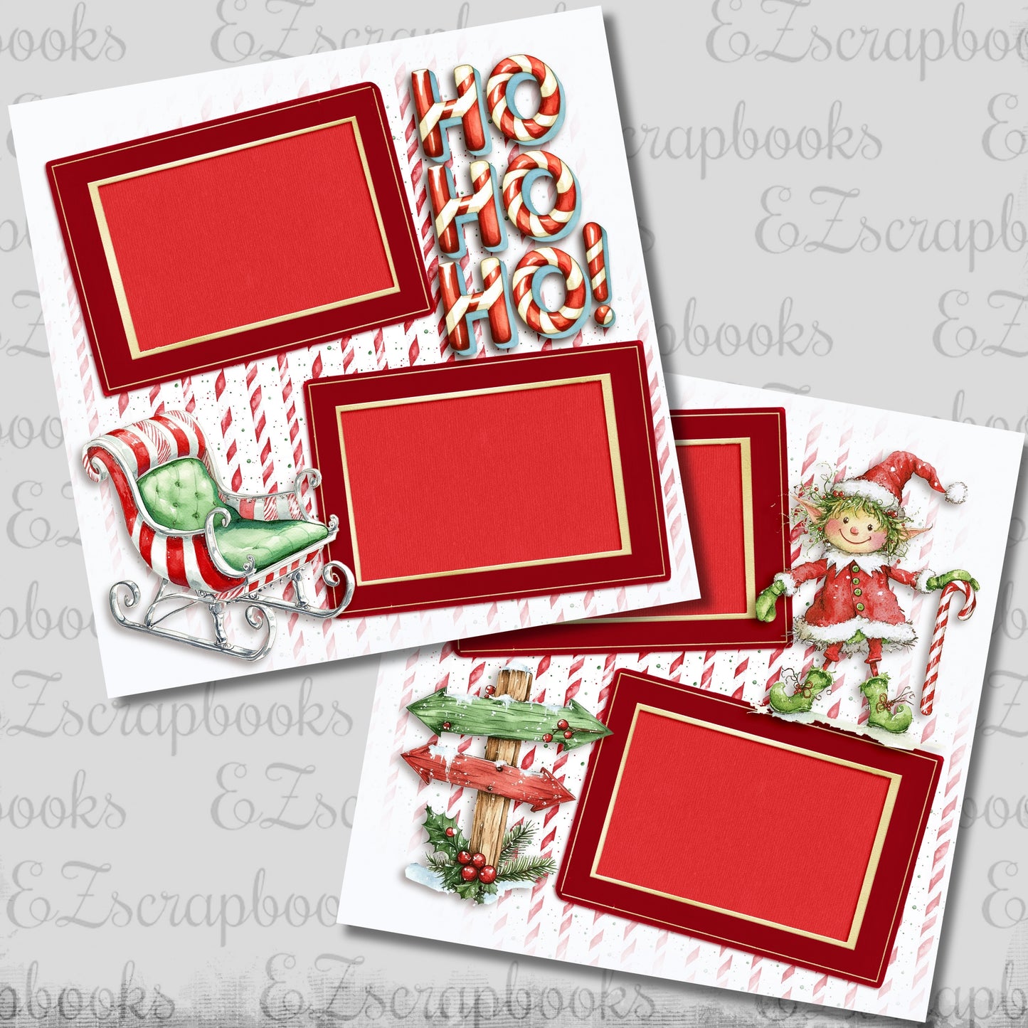 Whimsy Ho Ho Ho - Christmas Scrapbook Layout - 25-930