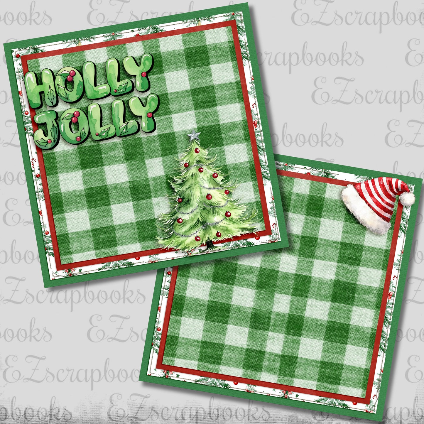 Whimsy Holly Jolly NPM - Christmas Scrapbook Layout - 25-927