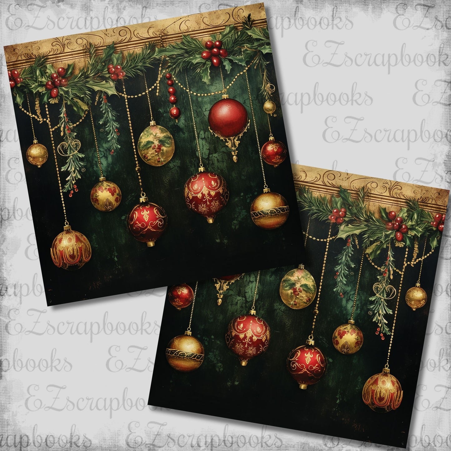 Christmas Hanging Ornaments NPM - Scrapbook Layout - 25-901