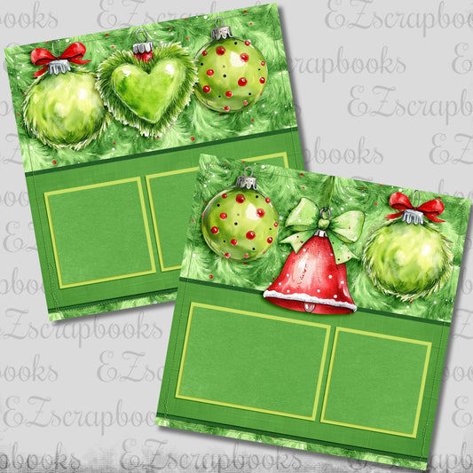 Whimsy Ornaments - Christmas Scrapbook Layout - 25-928