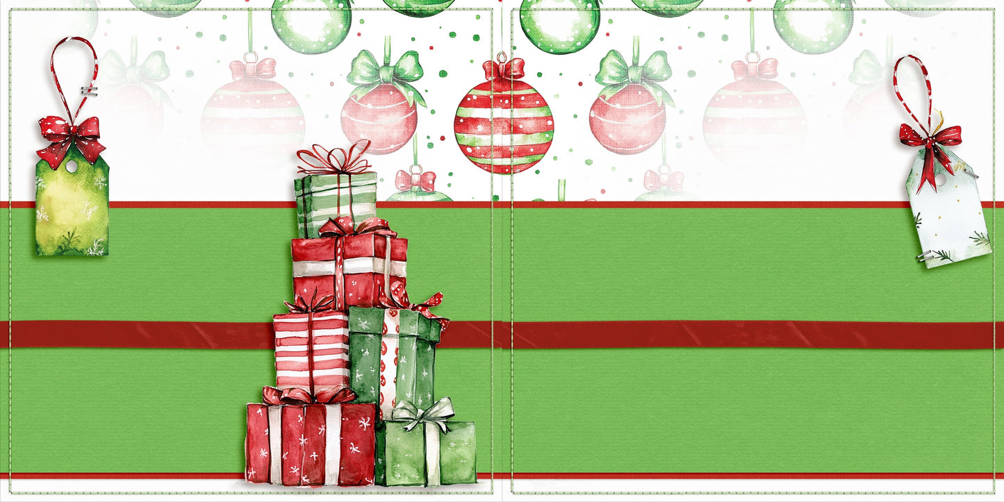Whimsy Christmas NPM - Set of 5 Double Page Scrapbook Layouts - 25-1107