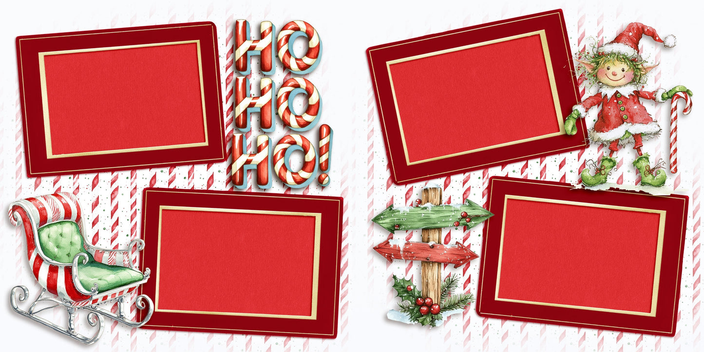 Whimsy Christmas - Set of 5 Double Page Scrapbook Layouts - 25-1106