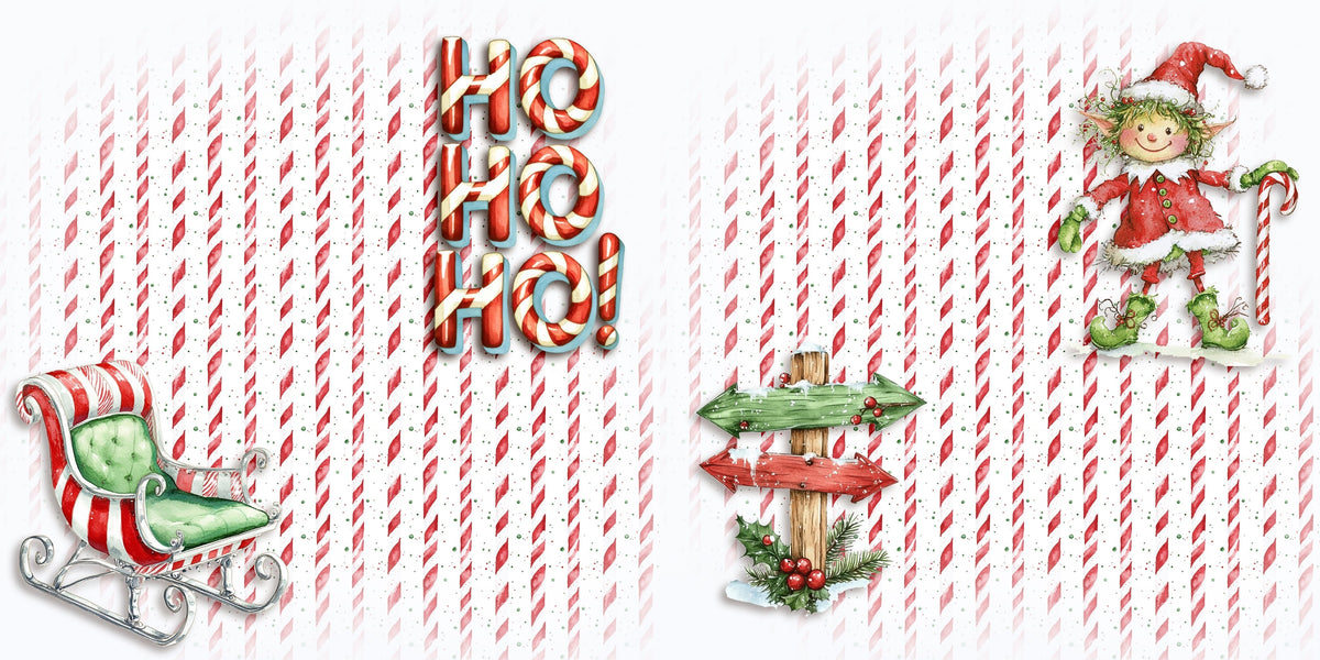Whimsy Christmas - EZ Background Pages -  Digital Bundle - 10 Digital Scrapbook Pages - INSTANT DOWNLOAD
