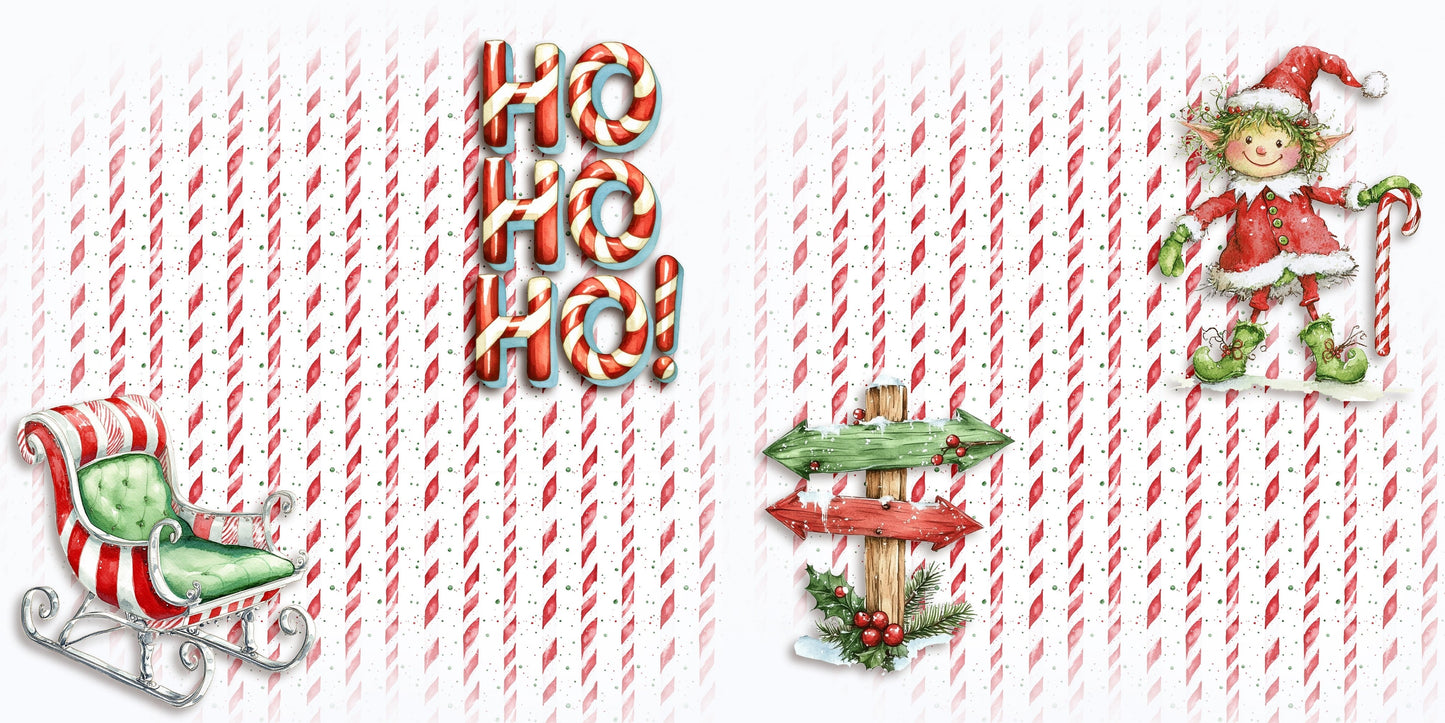 Whimsy Christmas NPM - Set of 5 Double Page Scrapbook Layouts - 25-1107