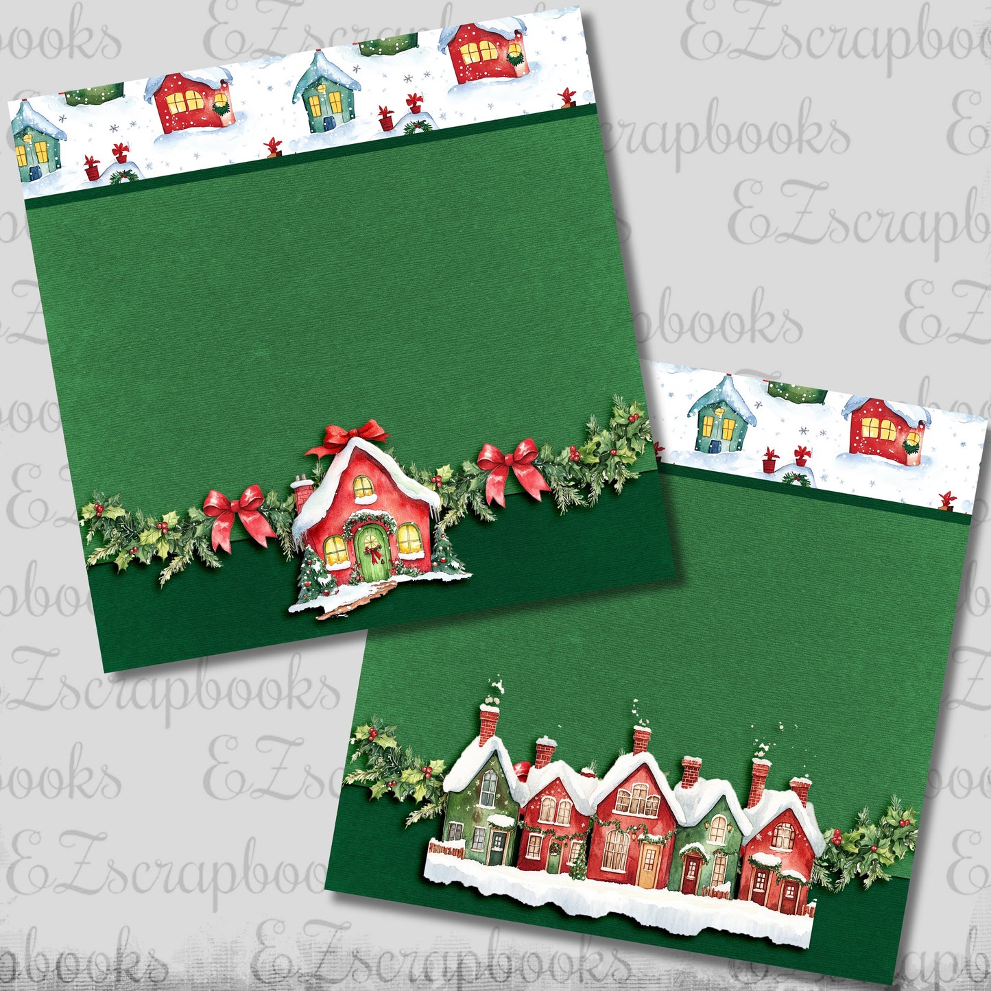 Whimsy Houses NPM - Christmas Scrapbook Layout - 25-935