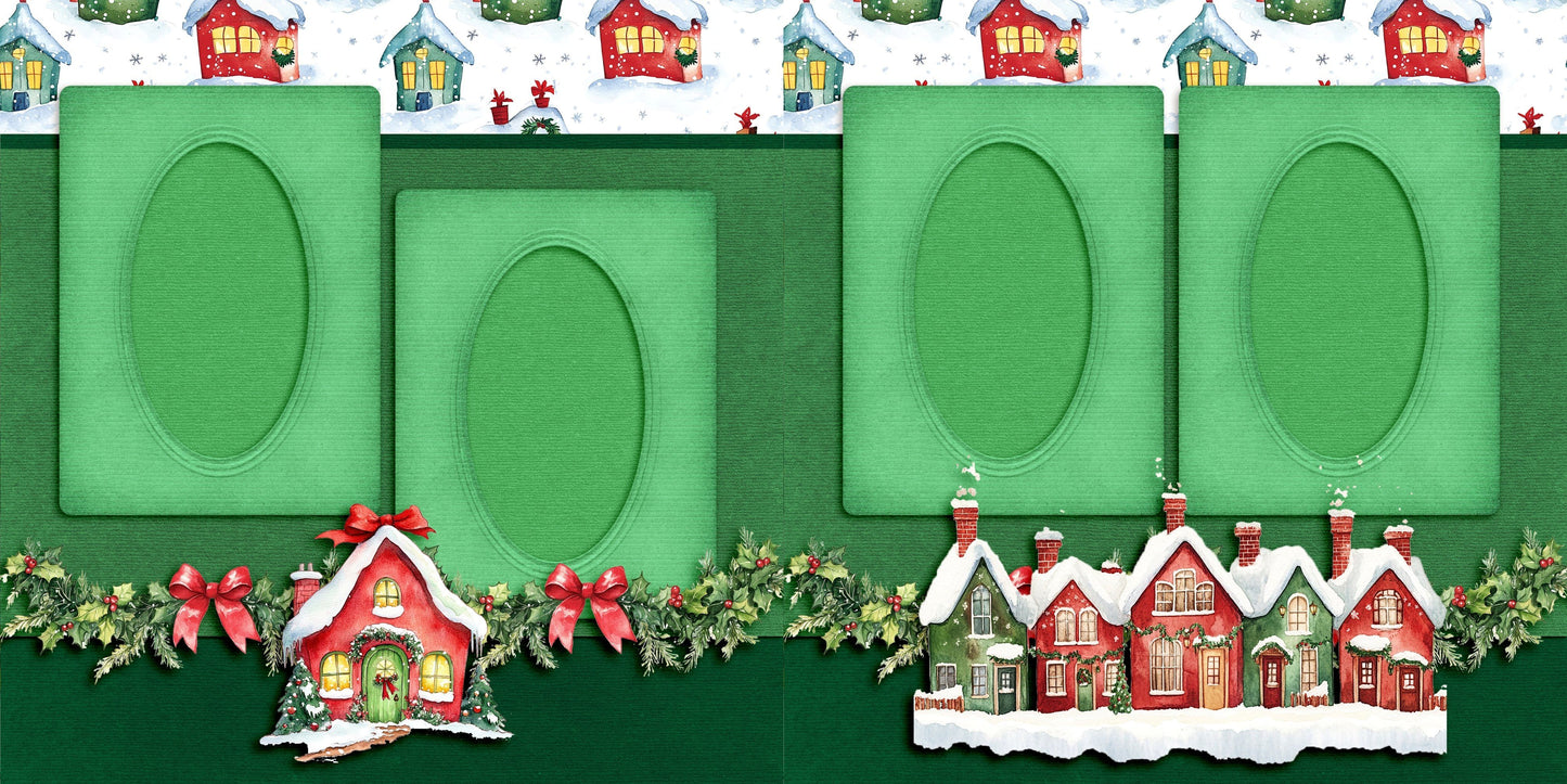 Whimsy Houses - Christmas Scrapbook Layout - 25-934