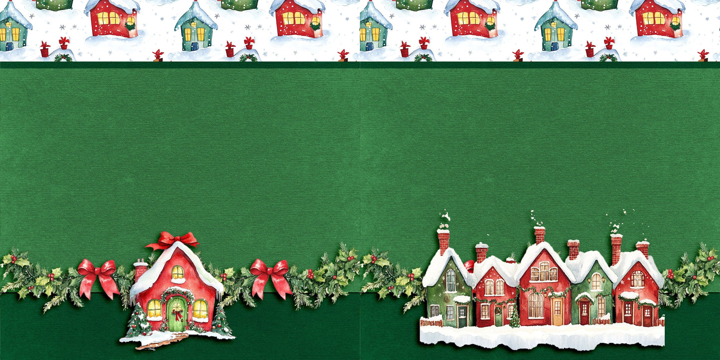 Whimsy Christmas NPM - Set of 5 Double Page Scrapbook Layouts - 25-1107
