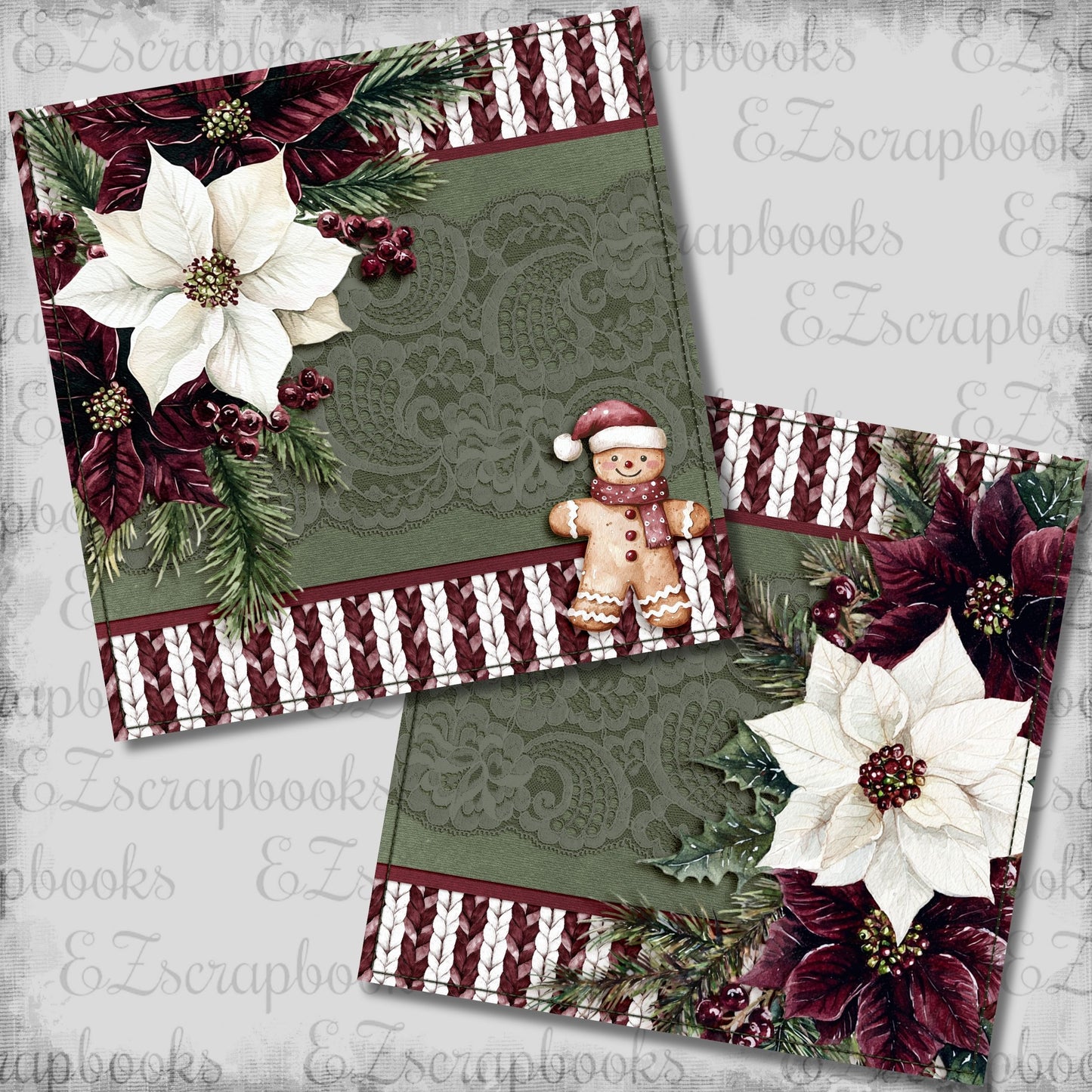 Joyful Gingerbread Man NPM - Christmas Scrapbook Layout - 25-917