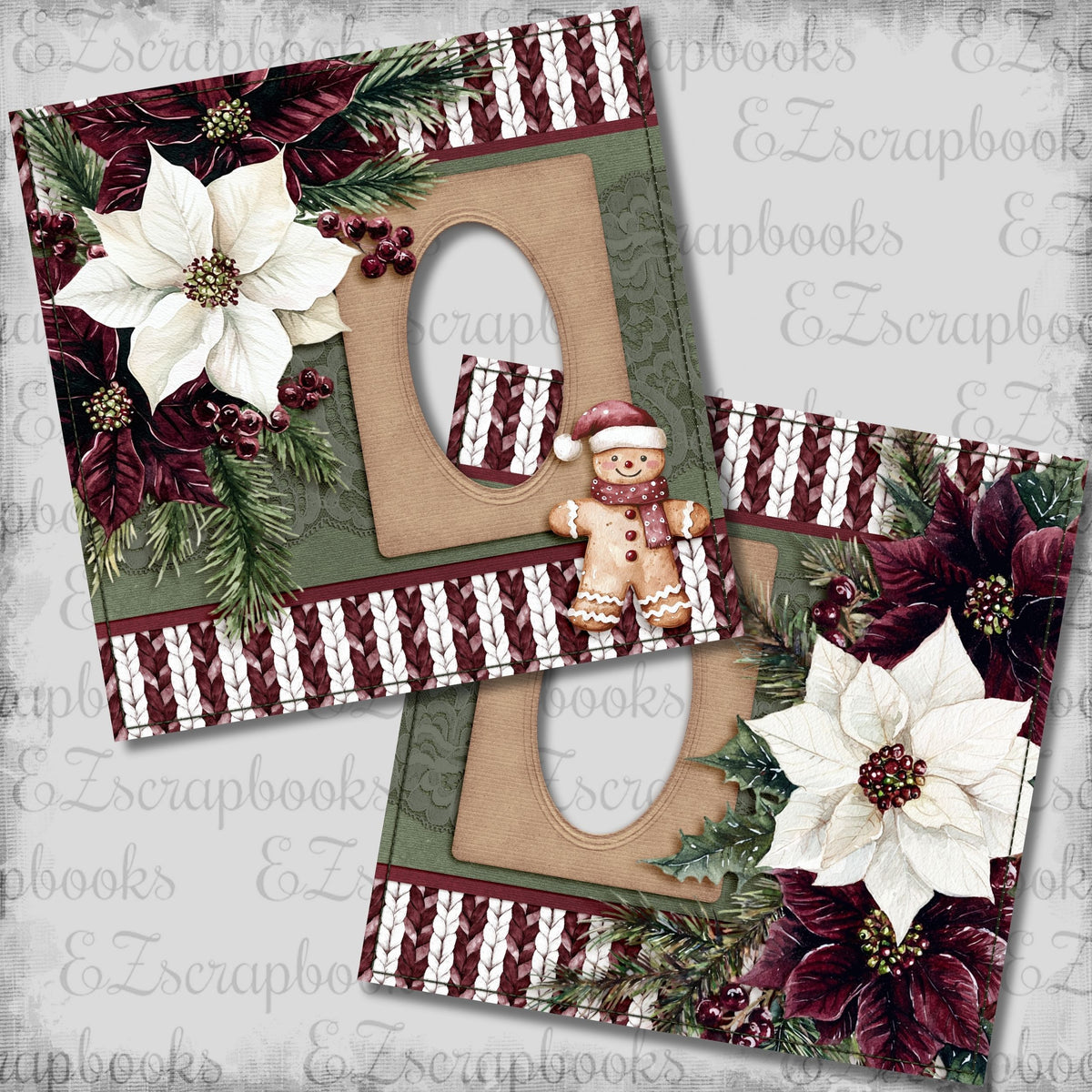Joyful Gingerbread Man - EZ Digital Scrapbook Pages - INSTANT DOWNLOAD