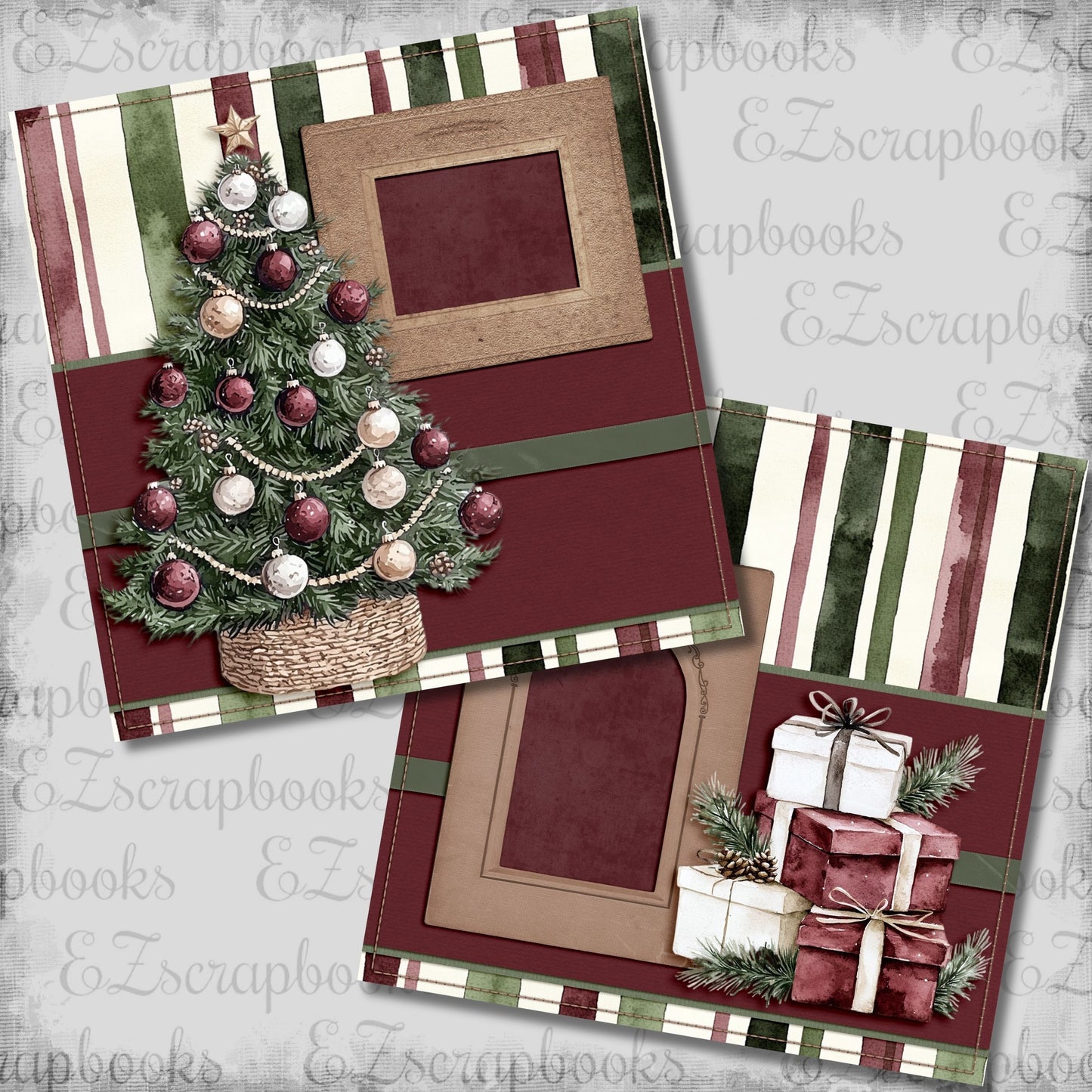 Joyful Time Tree - Christmas Scrapbook Layout - 25-918