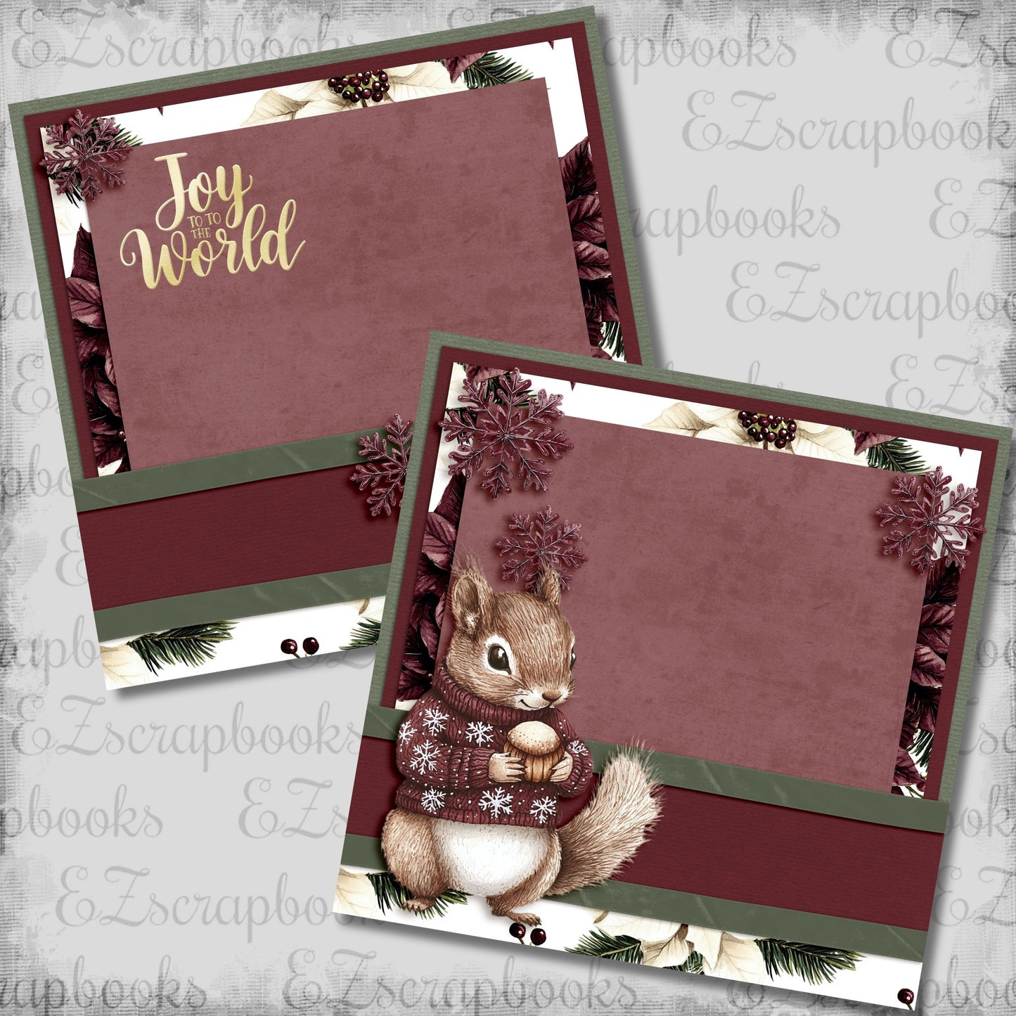 Joyful Squirrel NPM - Christmas Scrapbook Layout - 25-921