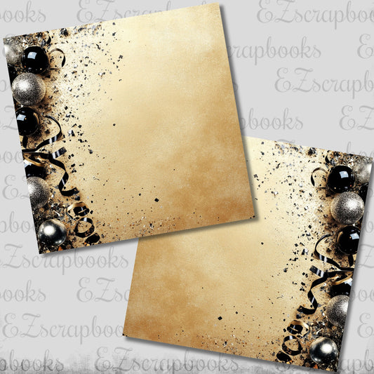 New Year Gold Border NPM - Scrapbook Layout - 26-002