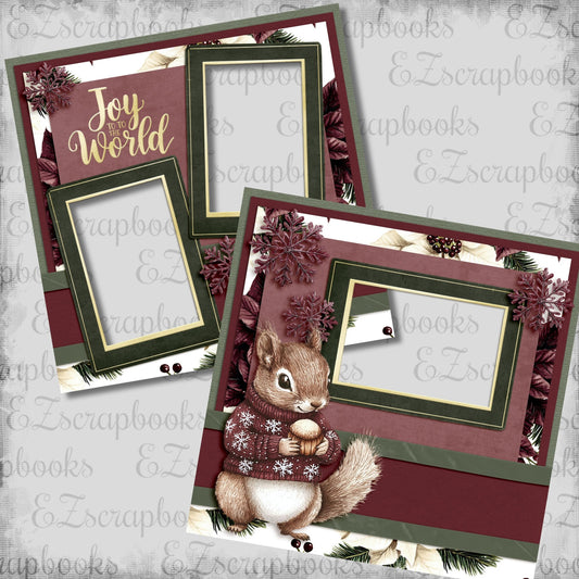 Joyful Squirrel - EZ Digital Scrapbook Pages - INSTANT DOWNLOAD