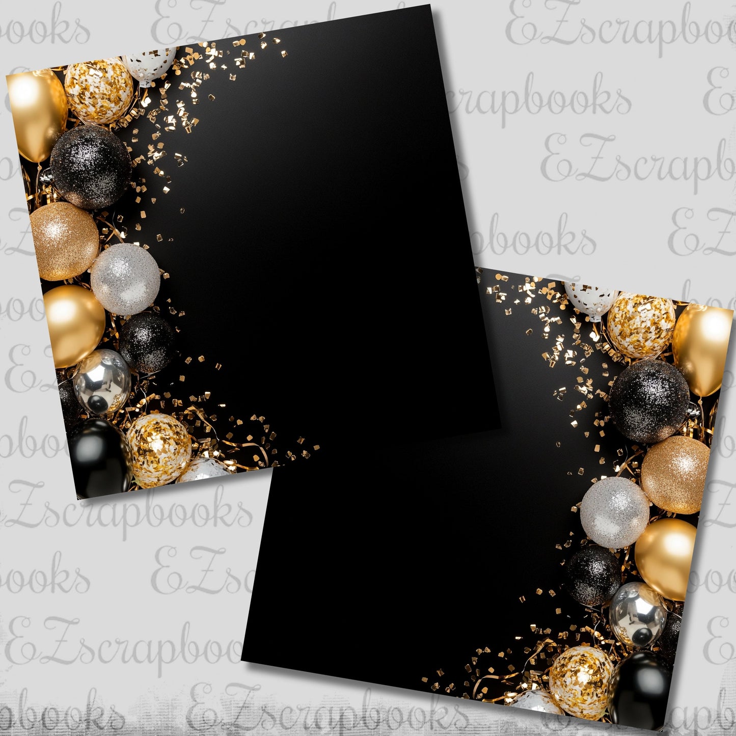 New Year Black Border NPM - Scrapbook Layout - 26-004